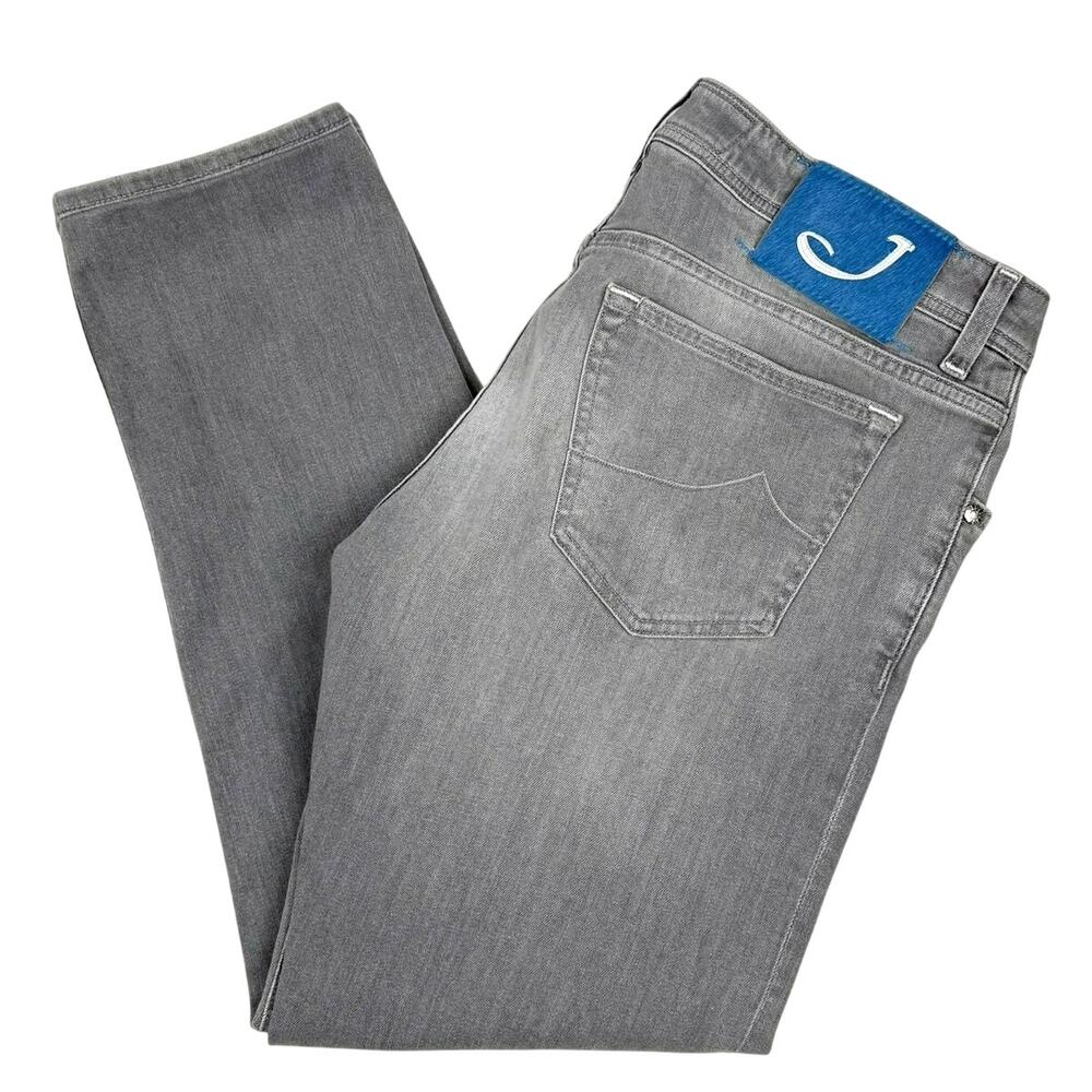 Jacob Cohën Gray Tailored Jeans Handmade Italy 36 Slim Luxury Denim